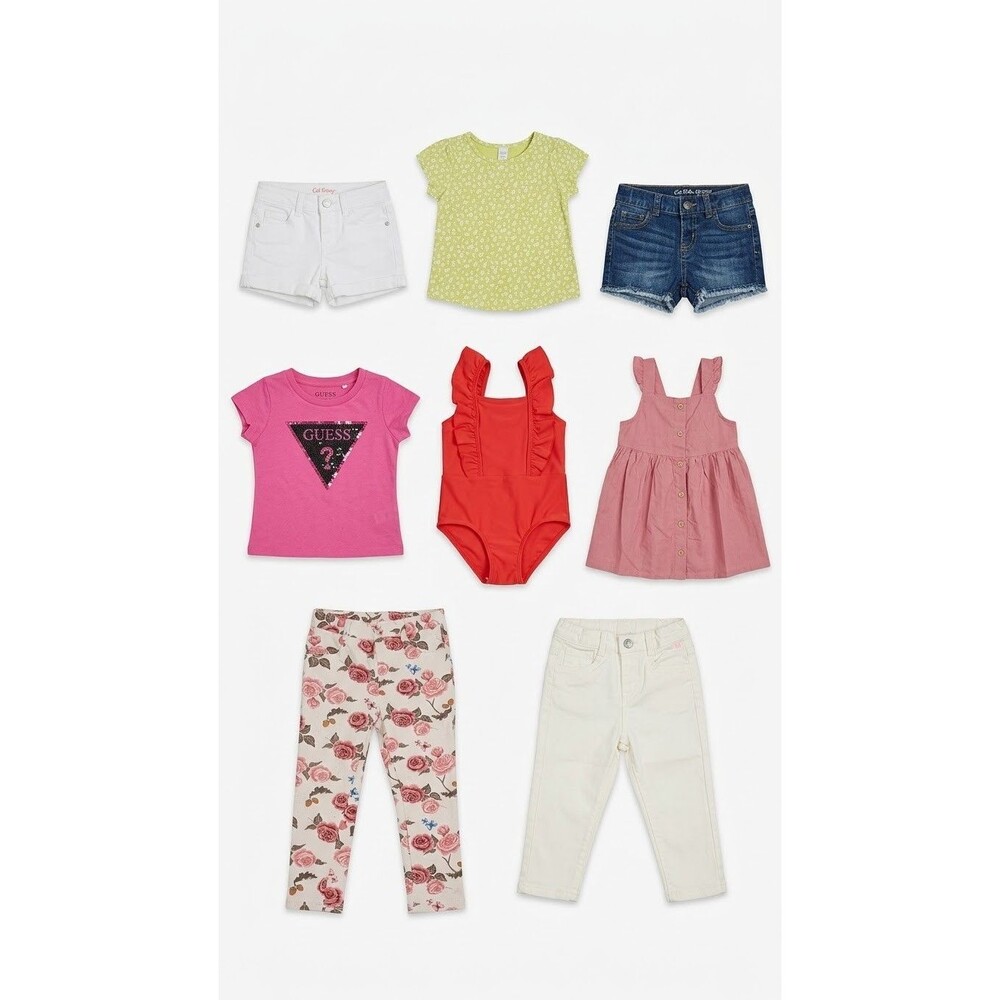 Lot of Toddler Girl Clothes Shorts Tops Dress Guess Cat & Jack Summer Bundle
